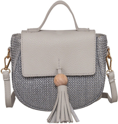 

peaubella Girls Casual Grey Synthetic Fabric Sling Bag
