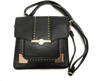 

Ollee Women Casual, Evening/Party Black PU Sling Bag