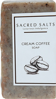 

Sacred Salts Cream Coffee Gentle Exfoliating Handmade Castile Soap| 100% Natural Organic Bathing Bar | Nourishing Soap for Face & Body | 100g(100 g)