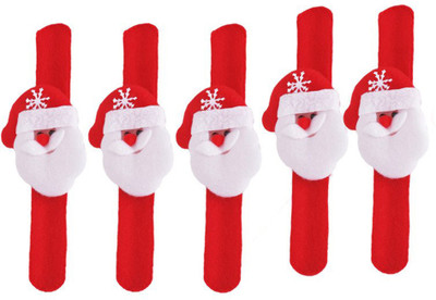 

Tickles Christmas Santa Claus Hand Bracelet Band (Set Of 5) - 21 cm(Red)