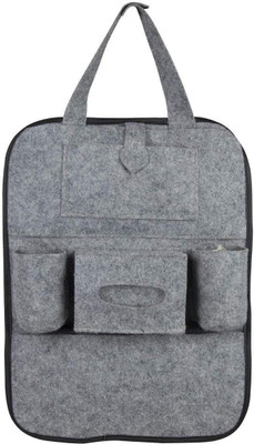 

Pivalo Car Auto Seat Back Multi Pocket Organizer with Durable Pipe Stitching Backseat Organizer HangerMini Holder Universal Use as Car for Magazines, Tissue Box, Storage Bottles (Pack of 1)(Grey)