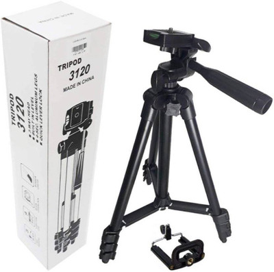 

Mezire 3120 Portable Camera Tripod with Mobile Holder Clip, 40.2inch, 3D Head and Quick Release Plate-Black Tripod (Black, Supports Up to 1500) Tripod(Black, Supports Up to 1500 g)