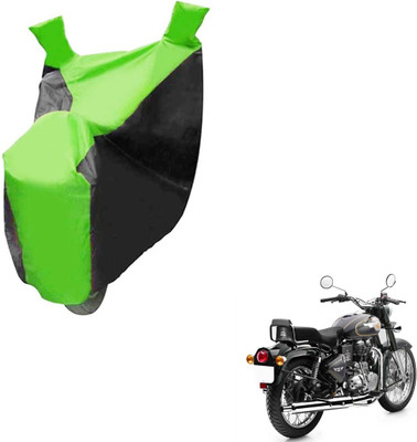 NIKS Two Wheeler Cover for Royal Enfield(Bullet 500, Black, Green)