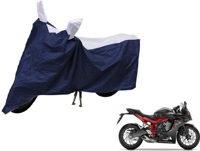 Auto Hub Two Wheeler Cover for Honda(CBR 650F, Blue, Silver)