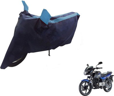 NIKS Two Wheeler Cover for Bajaj(Pulsar 150 DTS-i, Black, Blue)