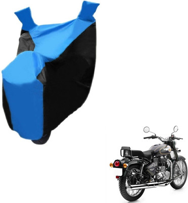 NIKS Two Wheeler Cover for Royal Enfield(Bullet 500, Black, Blue)