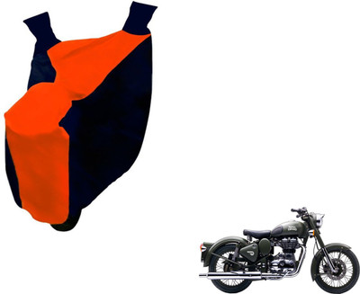 NIKS Two Wheeler Cover for Royal Enfield(Battle Green, Black, Orange)