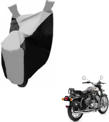 NIKS Two Wheeler Cover for Royal Enfield(Bullet 500, Black, Silver)