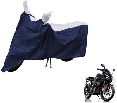 Auto Hub Two Wheeler Cover for Bajaj(Pulsar RS 200, Blue, Silver)