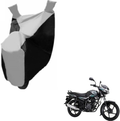 NIKS Two Wheeler Cover for Bajaj(Discover 100 DTS-i, Black, Silver)