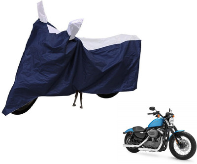 Auto Hub Two Wheeler Cover for Harley Davidson(XL 1200, Blue, Silver)