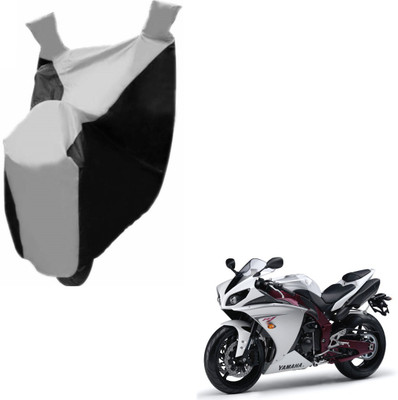 NIKS Two Wheeler Cover for Yamaha(Black, Silver)