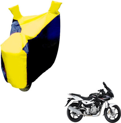NIKS Two Wheeler Cover for Bajaj(Pulsar 220 DTS-i, Black, Yellow)