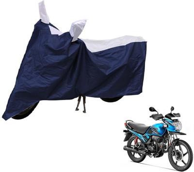 Auto Hub Two Wheeler Cover for Hero(Passion Pro, Blue, Silver)