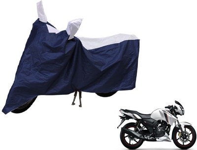 Auto Hub Two Wheeler Cover for TVS(Apache RTR 180, Blue, Silver)