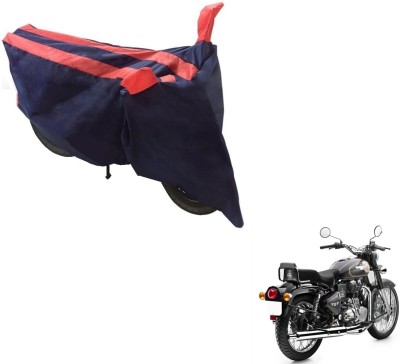 NIKS Two Wheeler Cover for Royal Enfield(Bullet 500, Black, Orange)