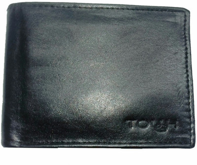 

TOUGH Men Casual Black Genuine Leather Wallet(6 Card Slots)
