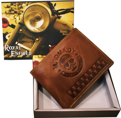 Royal Enfield Men Brown Genuine Leather Wallet(5 Card Slots)