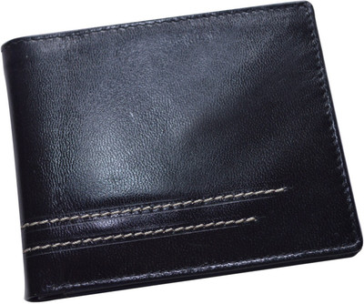 

CUT THE CHASE Men Casual Black Genuine Leather Wallet(6 Card Slots)
