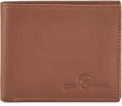 

Zero Hour Men Tan Genuine Leather Wallet(8 Card Slots)