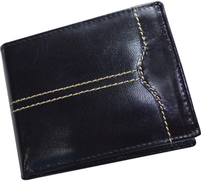 

CUT THE CHASE Men Casual Black Genuine Leather Wallet(10 Card Slots)