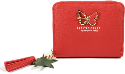 

SB Women Red Artificial Leather Wallet(4 Card Slots), Cat-red