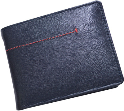 

CUT THE CHASE Men Casual Blue Genuine Leather Wallet(10 Card Slots)