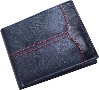 

CUT THE CHASE Men Formal Blue Genuine Leather Wallet(10 Card Slots)