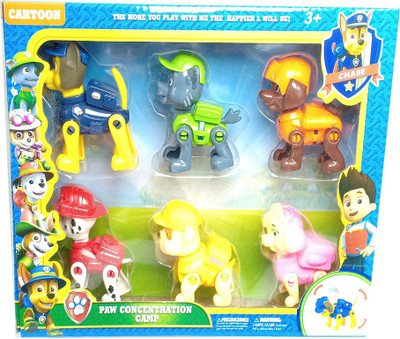 

AncientKart Paw Patrol Action Figures Set of 6 with 360 degree Functioning Set of 6(Multicolor)