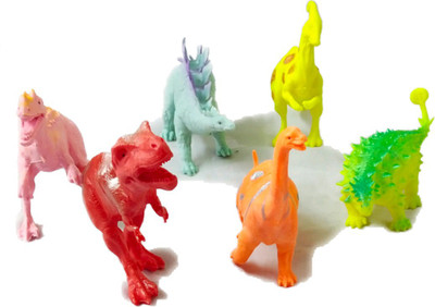 

ClueSteps Dinosaurs Animals Plastic Toys for Kids ( 6 Pieces. Pack )(Multicolor)