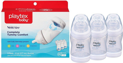 

Playtex Baby Ventaire Colors Feeding Bottle (0-3M+ Slow) - 177ml (6oz) (Pack of 3) - 177 ml(Ventaire Colors)