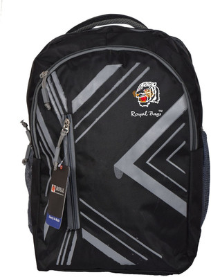 

Royal Bags Nylon Black Grey Backpack For Kids| School Bag 40 L Backpack(Black)