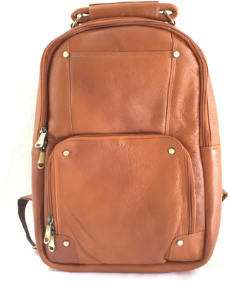

NRJABS 15.6 Inch Leather Laptop Backpack Shoulder Bag Casual Travel Bag Business Trip Bag with Zip Enclosure for Men and Women. 20 Laptop Backpack(Tan), Brown