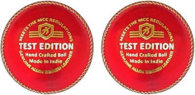 Duroplay Test Edition Cricket Leather Ball(Pack of 2, Red)