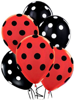 

BABY & SONS Solid Polka Dot Black & Orange Balloon(Multicolor, Pack of 25)