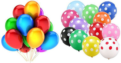 

BABY & SONS Solid MultiColor & Polka Dot Balloon(Multicolor, Pack of 50)