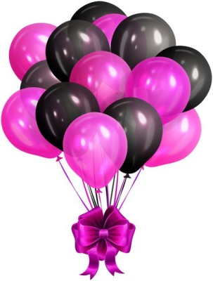 

BABY & SONS Solid Black & Pink Balloon(Multicolor, Pack of 50)