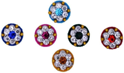 

beauty gold designer Round bindi for beautiful lady & girl forehead, nails Multicolor Bindis(mugli marathi, bengali bindi, Bollywood style)