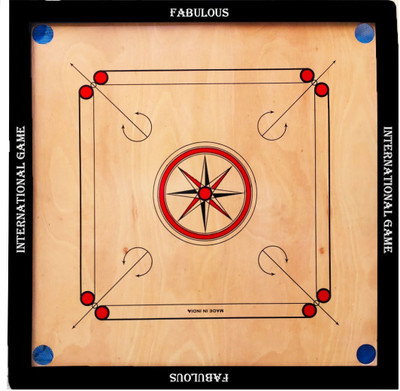 

Fabulous Full Size (Large) 32' Inches Carrom with Coins, Striker and Powder Board Game