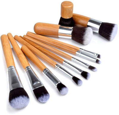

SHINOY 11 Pcs Portable Makeup Powder Brushes Set Blush Cosmetic Bamboo Bag(Pack of 11)