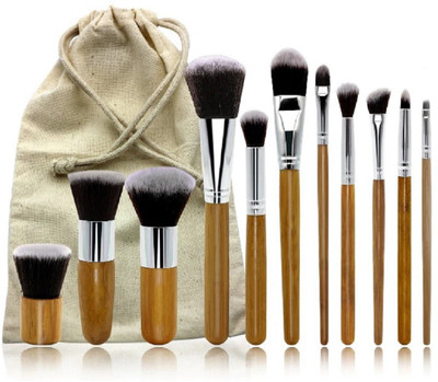 

Yoana Professional Series Makeup Brushes With Fabric Pouch - Bamboo(Pack of 11)