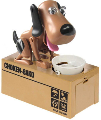 

Skywalk Hungry Dog Piggy Bank Robotic Coin Toy Money Box (Multi Color) Coin Bank(Multicolor)