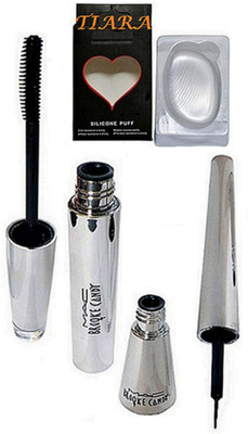 

tiara Silicone Puff ,Brook candy Eyeliner & Mascara(Set of 3)
