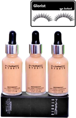 

glorist Eyelashes, Mac studio waterweight liquid foundation (set of 3)(Set of 4)