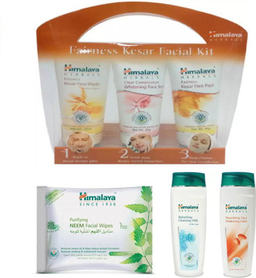 

Himalaya FAIRNESS KESAR FACIAL KIT, NEEM FACAIL WIPES, REFRESHING CLARIFYING MILK, INTENSIVE FACE LOTION(Set of 4)