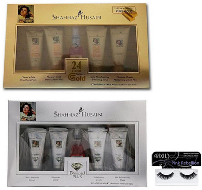 

Pink Rebellion Eyelashes & Shahnaz Hussain Gold & Diamond Facial Kit(Set of 3)