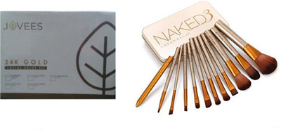

Jovees 24 Carat Gold Rejuvenating Facial Kit + Naked 12 pcs Brush Set(Set of 2)
