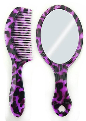 

PELO Combo Of Hair Comb With Handheld Compact Mirror, Compact Mirror For Women And Girl Use, Hair Comb For Detangling Hair, Pack Of 1 (Set Of 2)(Set of 2)