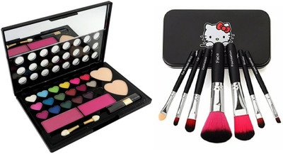 

TheTopNotch Makeup Kit & Hello Kitty Brush Set 7 Piece MultiColor(Set of 2)