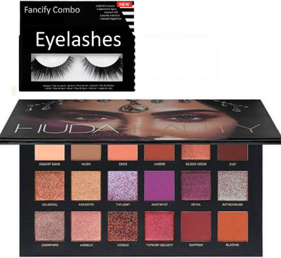 

FANCIFY COMBO Eyelashes & Huda Beauty Palette(Set of 2)